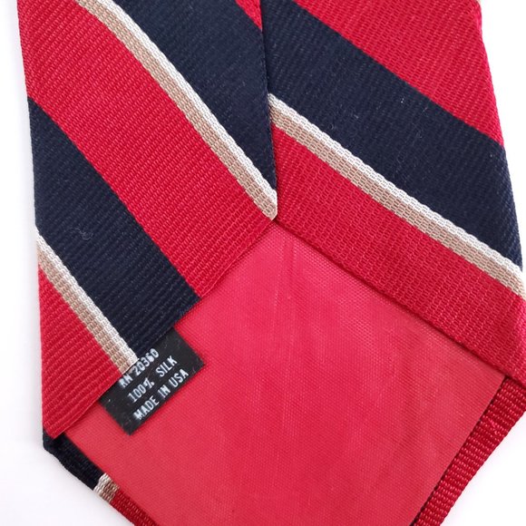Carlos Piati Men 100% Silk Tie Striped Red Black Size 58x4 - NWOT - made in USA - Picture 5 of 7